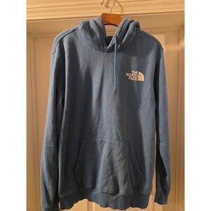 The North Face Sweatshirt Hoodie Green Logo Print Blue Men's‎ Size Large RARE